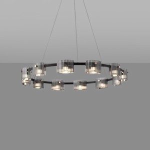 Loft Industry Modern - Glass Honeycomb Circle Chandelier