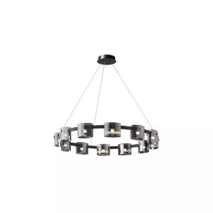 Loft Industry Modern - Glass Honeycomb Circle Chandelier
