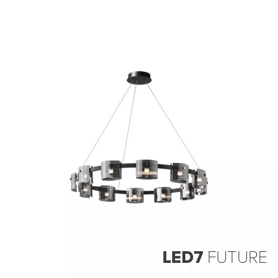 Loft Industry Modern - Glass Honeycomb Circle Chandelier
