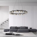 Loft Industry Modern - Glass Honeycomb Circle Chandelier
