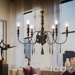 Loft Industry Retro Wooden Chandelier