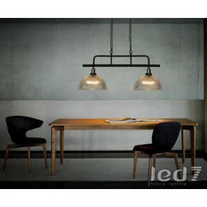 Loft Industry Ribbed Glass Double Shade