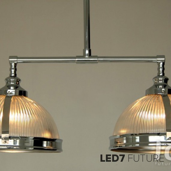 Loft Industry Ribbed Glass Double Shade 2