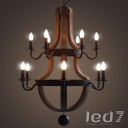 Loft Industry Antiquity Double Wine Barrel Chandelier