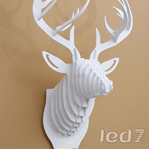 Loft Industry Wood Head Deer Белый