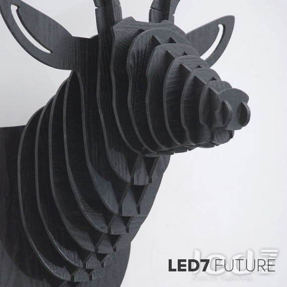 Loft Industry Wood Head Deer Черный