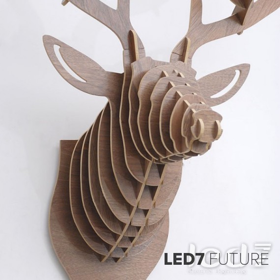 Loft Industry Wood Head Deer Орех