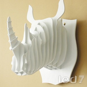 Loft Industry Wood Head Rhino Белый