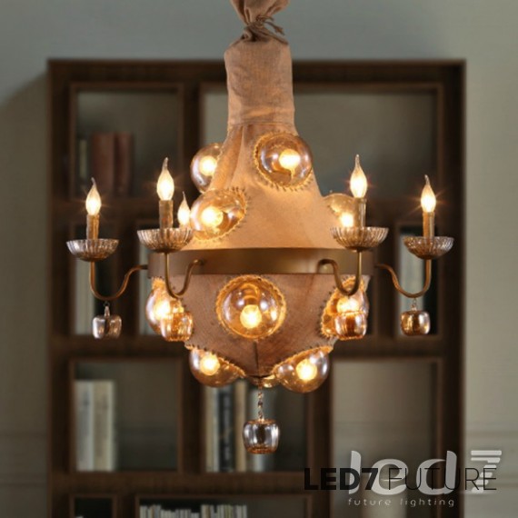 Loft Industry Fabric Bulb Chandelier