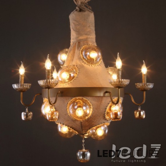 Loft Industry Fabric Bulb Chandelier
