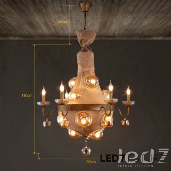 Loft Industry Fabric Bulb Chandelier