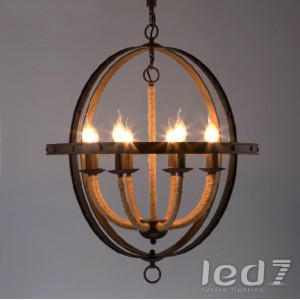 Loft Industry Rope Candle Chandelier