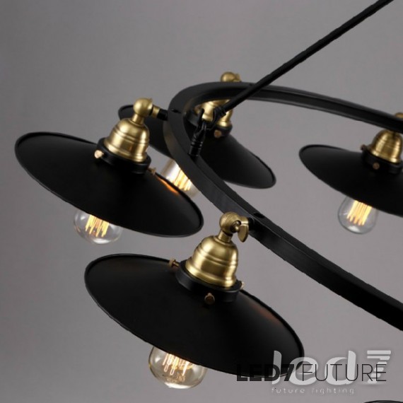 Loft Industry Black Cap Chandelier 6