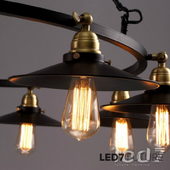 Loft Industry Black Cap Chandelier 6