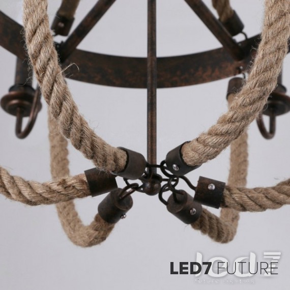 Loft Industry - Metall & Rope Chandelier