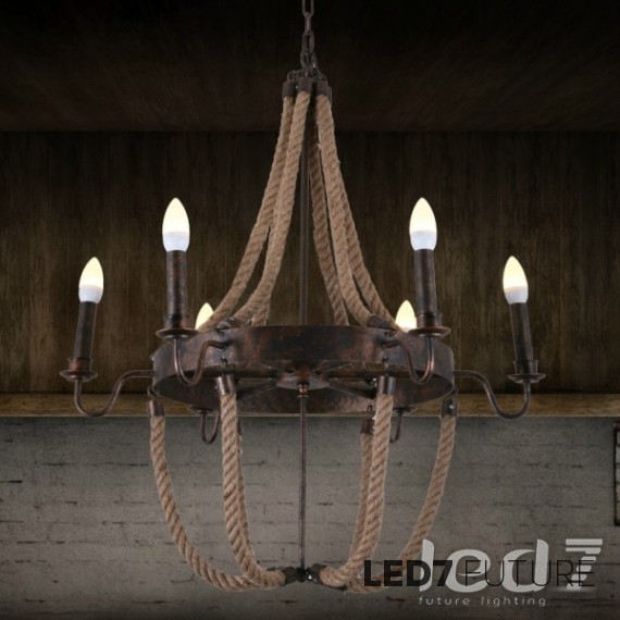 Loft Industry - Metall & Rope Chandelier