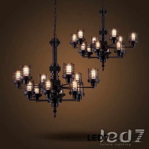 Loft Industry - Hard Black Chandelier