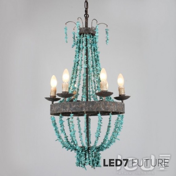 Loft Industry - Blue Stone Chandelier