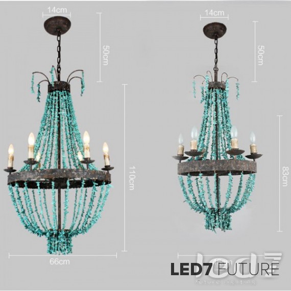 Loft Industry - Blue Stone Chandelier