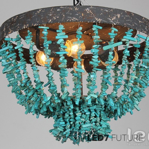 Loft Industry - Top Blue Stone Chandelier