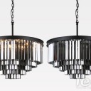 Loft Industry - 1920s Odeon Chrome Glass Chandelier