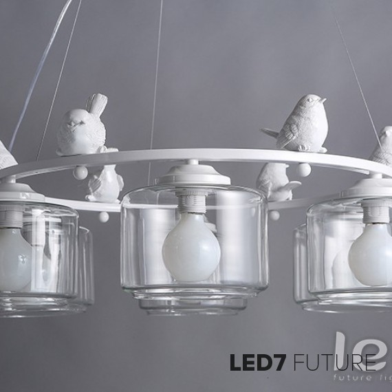 Loft Industry - Glass Bird Chandelier