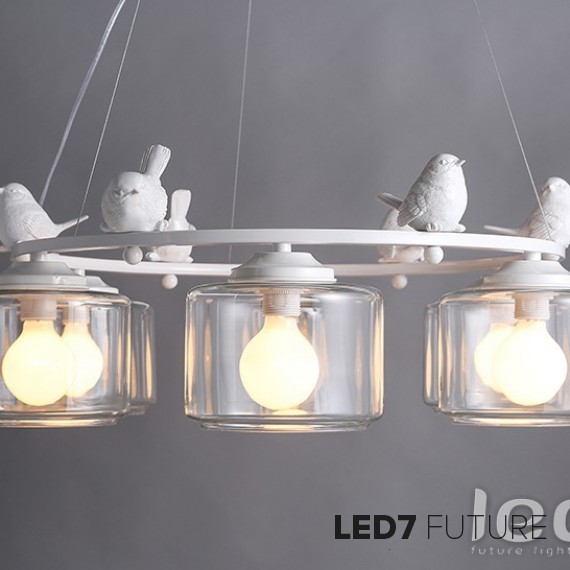 Loft Industry - Glass Bird Chandelier