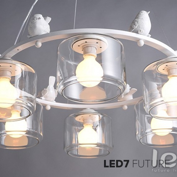 Loft Industry - Glass Bird Chandelier