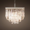 Loft Industry - 1920s Odeon Glass Square Chandelier - 3 rings