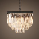 Loft Industry - 1920s Odeon Glass Square Chandelier - 3 rings