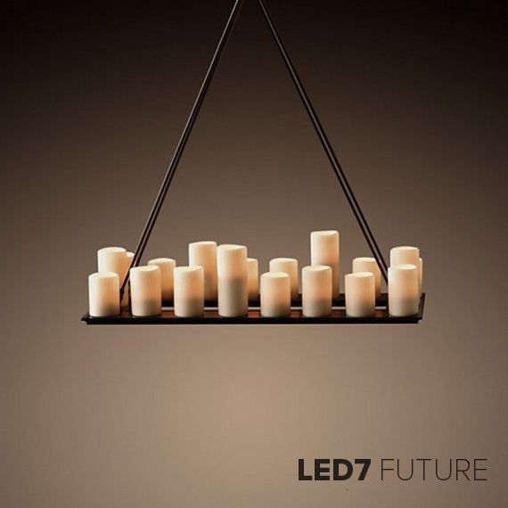 Loft Industry - Pillar Candle Rectangular Chandelier