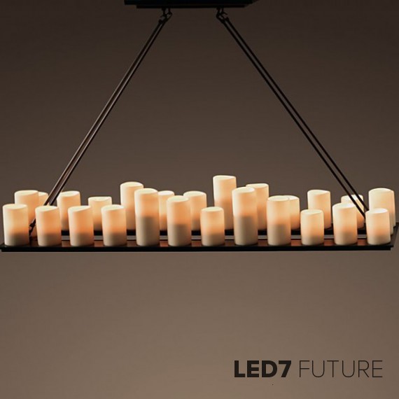 Loft Industry - Pillar Candle Rectangular Chandelier