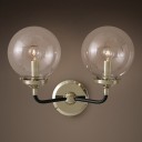 Loft Industry - Bistro Globe Glass Double Sconce