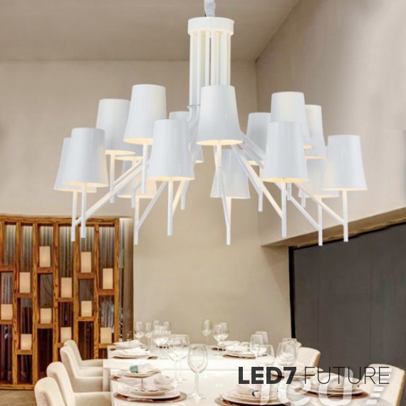 Innerspace - White Shade Chandelier