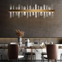 Loft Industry Modern - Aslant Line Of Crystals Chandelier