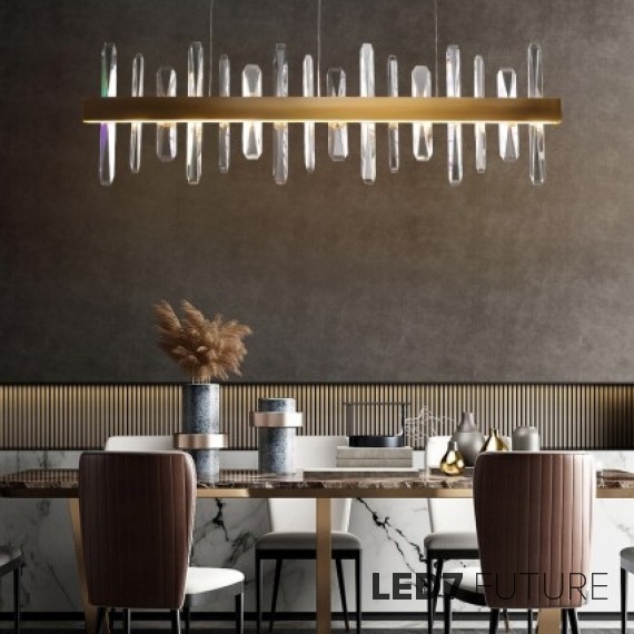 Loft Industry Modern - Aslant Line Of Crystals Chandelier