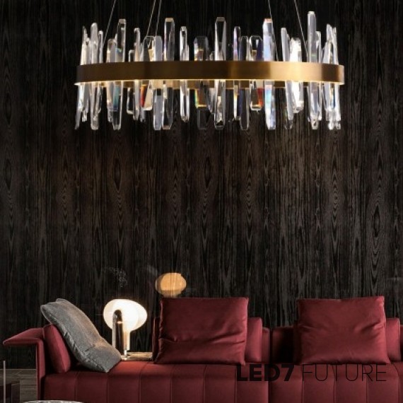 Loft Industry Modern - Aslant Circle Of Crystals Chandelier