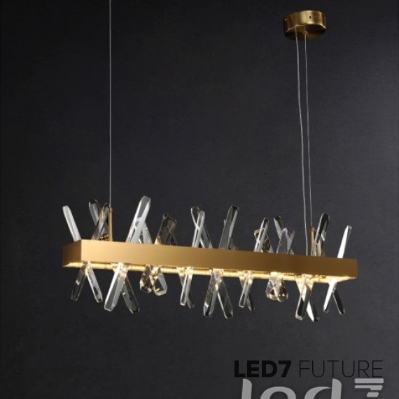 Loft Industry Modern - Aslant X Line Of Crystals Chandelier