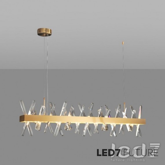 Loft Industry Modern - Aslant X Line Of Crystals Chandelier