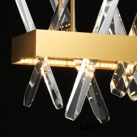 Loft Industry Modern - Aslant X Line Of Crystals Chandelier