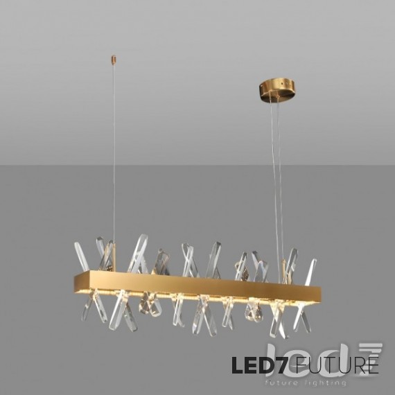 Loft Industry Modern - Aslant X Line Of Crystals Chandelier