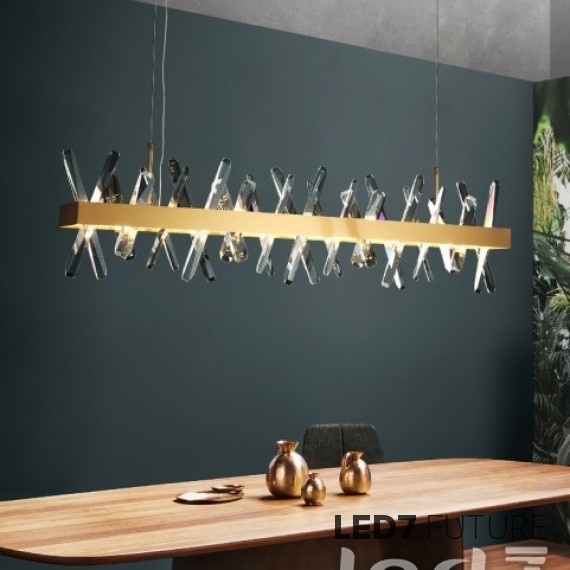 Loft Industry Modern - Aslant X Line Of Crystals Chandelier