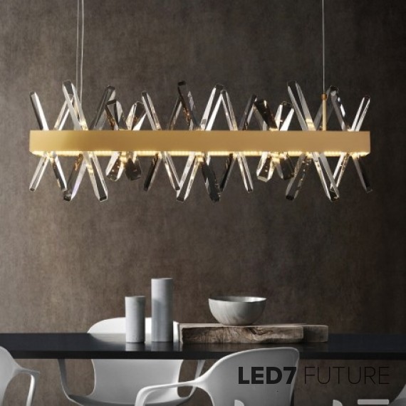 Loft Industry Modern - Aslant X Line Of Crystals Chandelier