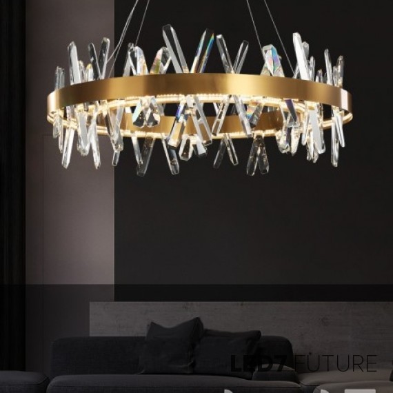 Loft Industry Modern - Aslant X Circle Of Crystals Chandelier