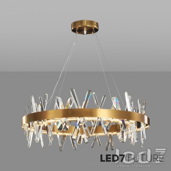 Loft Industry Modern - Aslant X Circle Of Crystals Chandelier