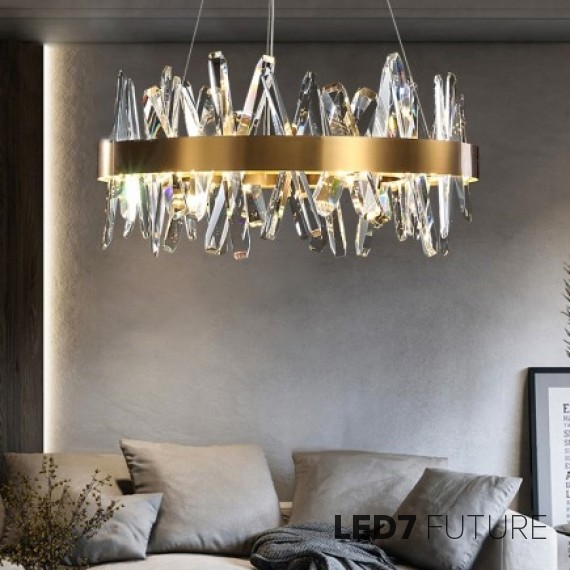 Loft Industry Modern - Aslant X Circle Of Crystals Chandelier