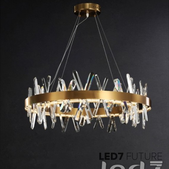 Loft Industry Modern - Aslant X Circle Of Crystals Chandelier