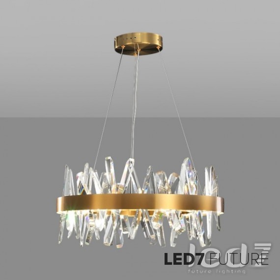 Loft Industry Modern - Aslant X Circle Of Crystals Chandelier