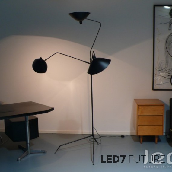 Serge Mouille Standing Lamp Three Arm