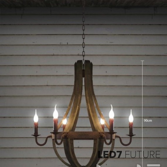 Loft Industry Antiquity Wine Barrel Chandelier